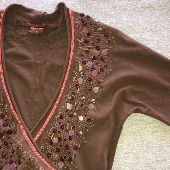 A Common Thread Sequined Wrap Around Top - Picture 6 of 10